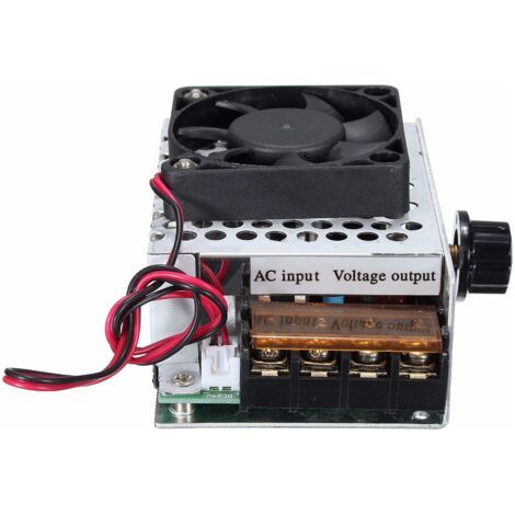 Termostato con regulador de voltaje electrónico SCR de alta potencia de 220 V CA y 4000 W, controlador de velocidad y ventilador. (1/5)