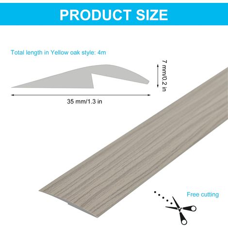 Striscia adesiva per soglia 4M, bordi per pavimenti autoadesivi impermeabili e resistenti al sole, profili di transizione in PVC, soglia per porte, striscia di soglia livellante, striscia di soglia mu (1/4)