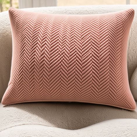 Housse de coussin en chenille, 45 x 45 cm, uni rose poudré – pour canapé, fauteuil ou lit – housse amovible lavable, douce et moelleuse (1/4)