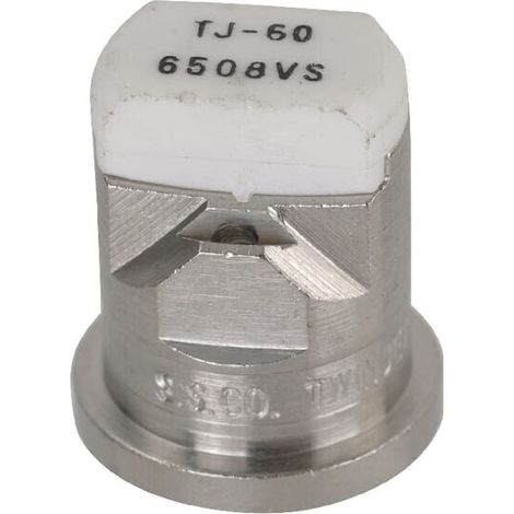 Ugello a ventaglio piatto doppio TJ 65° 8 bianco acciaio inossidabile TeeJet TEEJET TJ606508VS