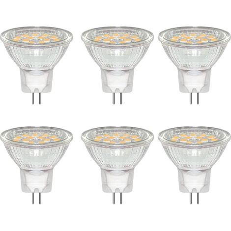 GU4 LED 3W Spot Light Bulbs Warm White 3000K Halogen Lamp 300LM AC/DC 12V-24V 120° Beam Non-Dimmable Transparent Protective Glass (1/4)