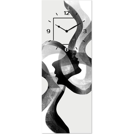 Lupia - Orologio da Parete in Legno ecologico, con stampa LINKED SOULS, 30x80 cm, Made in Italy, Movimento a Quarzo, Alimentato a Batteria non inclusa, Adatto a Tutti gli Stili di Casa (1/4)