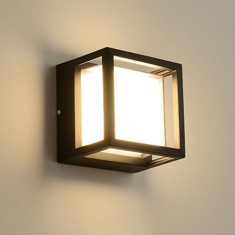 Applique murale d'extérieur à LED, Lampe de jardin en aluminium, lampe de chevet murale à LED, étanche IP65, lumière chaude 3000 K (1/5)