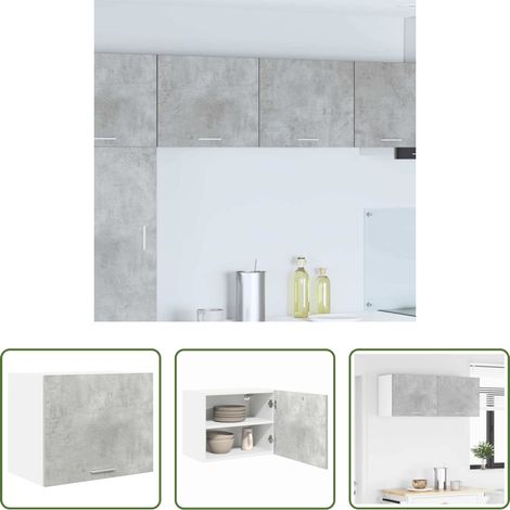 vidaXL Meuble suspendu - Armoire suspendue Gris béton et Blanc 50 x 31 x 40 cm (1/5)