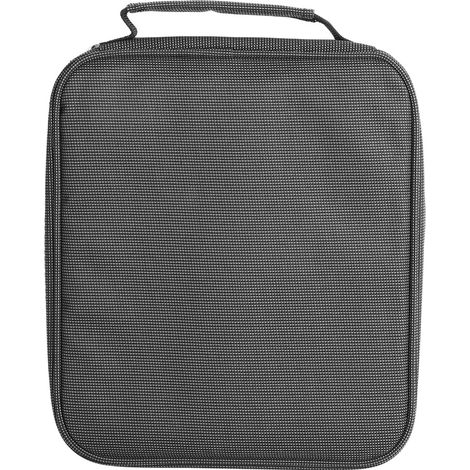 Trousse à crayons simple, sac de rangement portable, fournitures scolaires gris et noir, grande capacité, tissu mat (1/5)