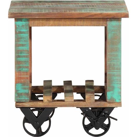 Maison Exclusive - Tavolino con Ruote 40x40x42 cm in Legno Massello di Recupero (1/5)