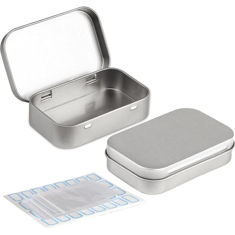 2 Boîte Metal, Rangement Rectangulaire Étanche, Couvercle Hinge, Pour Cosmétiques Clés (1/5)