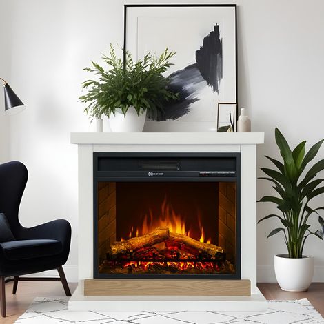Elektrokamin Stia, Heizfläche 30 m², Leistung (kW) 0,9/1,8, Indoor, 75x28x70h cm Weiß (1/5)