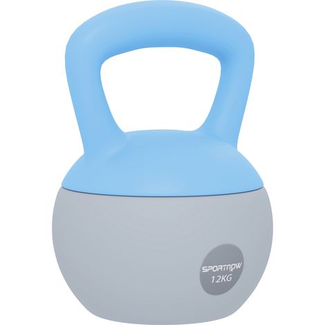 12KG Soft Kettlebell-Kettlebell with Non-Slip Handle for Home Gym-Weight Lifting-Strength Training-Light Blue/Grey (1/5)