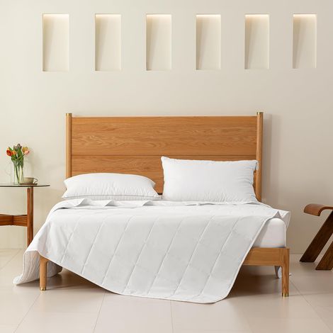 Couette d'Été 135×200 cm, 80 g/m², Microfibre, Blanche (1/5)