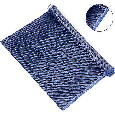 3K twill fabric made of 220 g/m² carbon fiber, specially developed for the manufacture of car hoods, can be cut to size for DIY projects – Black/Blue