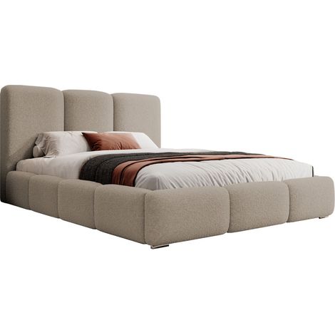 Selsey Bauro - Polsterbett 140x200 cm, mit Stauraum und Bouclé-Bezug, beige (1/3)