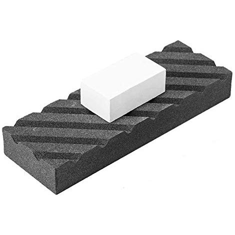 Piedra de afilar de carburo y corindón blanco, doble grano, para enderezar piedras de afilar. (1/5)