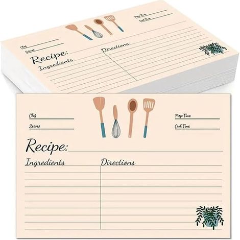 Kit de Cartes de Recettes 10x15 cm de 100 Cartes Épaisses en Carton Double Face Vierges pour Maman, Sœur, Fille, Cadeau D' (1/5)