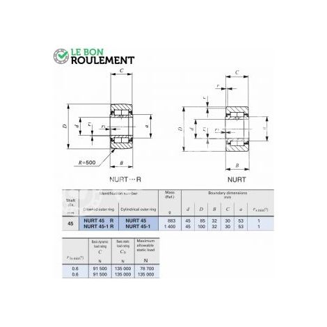 Galet de came NURT45-1-R-IKO
