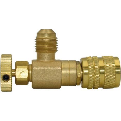 Válvula de cierre 1/4" SAE F x 1/4" SAE M - Específica para R22 - R134A - R404A - R407C - Idrhaus