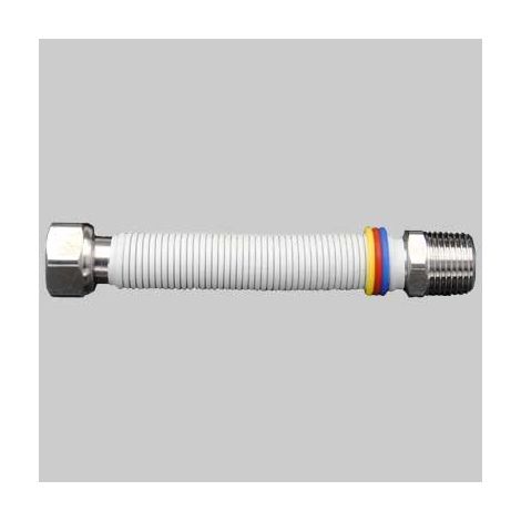FLESSIBILE INOX ACQUA-GAS RIVESTITO BIANCO - MF 1/2 200-400