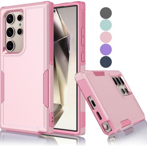 Custodia per telefono Samsung Galaxy S24 Ultra, robusta custodia protettiva 2 in 1 antiurto e resistente, adatta a telefoni da 6,8 pollici - Rosa (1/2)