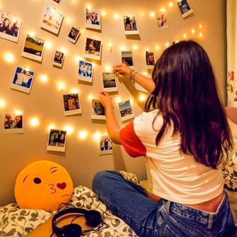 Guirlande Lumineuse Photo,10M Guirlande Lumineuse Decoration Chambre Cadeau Ado Fille Porte Photo 70 Clips Batterie Deco Chambre (1/4)