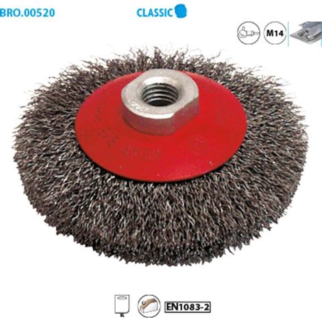 Brosse cuvette fil acier ondulé pour métal Classic ø 100 Fil 0,30 Boite de 4 (1/2)
