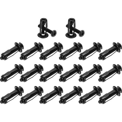 20-Pack M4 x 20 Cheville Pour Porte Creuse, Écrou À Expansion À Pétales Pour Mur Creux/Bardage Aluminium/Tubes Acier/Plaques Fer/Panneaux Plastiques[Black] (1/5)