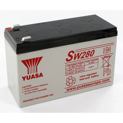 Yuasa – Batterie plomb-acide AGM 12V 7Ah – Courant de décharge élevé 150A – Boîtier ABS étanche – Applications intensives