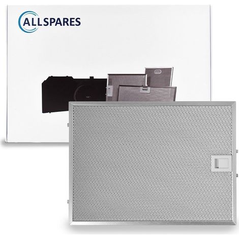 Filtro metálico AllSpares para campanas extractoras compatibles con Bosch, Siemens y Neff 00703451/703451 (358x265x8mm)