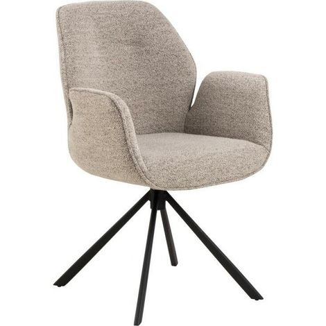 Silla Norsica 696, Beige + Negro, 91x61x59cm, Tapiz, Metálico (1/5)