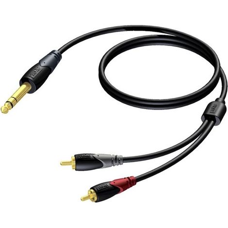 Câble stéréo CLA719 avec prise jack 6,35 mm et connecteur tulipe 2 RCA - 3 mètres (1/3)