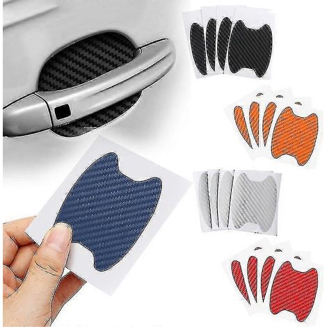 4-teiliges Set Autotüraufkleber Carbonfaser Kratzfeste Abdeckung Autotürgriffschutzfolie Exterieur Styling Zubehör-Red