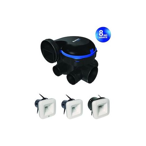 Aldes – VMC simple flux hygroréglable silencieuse – Débit max 300m³/h – 3 bouches BDH pour cuisine, bain, WC – Rénovation jusqu'à 4 sanitaires