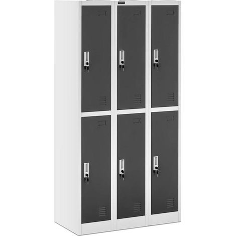 Armadio guardaroba 6 armadietti 6 scomparti 180 cm grigio 140000478