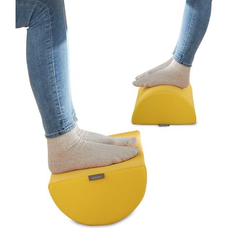 Leitz Ergo Cosy Poggiapiedi Regolabile per Gambe e Ginocchia, Adatto alla Scrivania dell'Ufficio/Casa, Realizzato in Gomma Piuma con Rivestimento in Tessuto, 260 mm x 140 mm x 405 mm - Giallo Caldo (1/5)