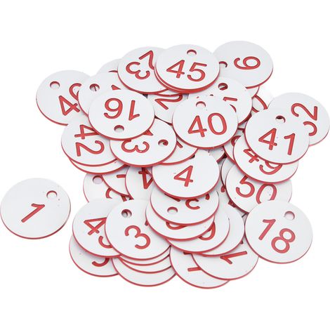 Étiquettes numérotées pour ruches, 50 pièces, ABS, trou pour fixation, apiculture, fournitures d'élevage, blanc, numéros 1 à 50