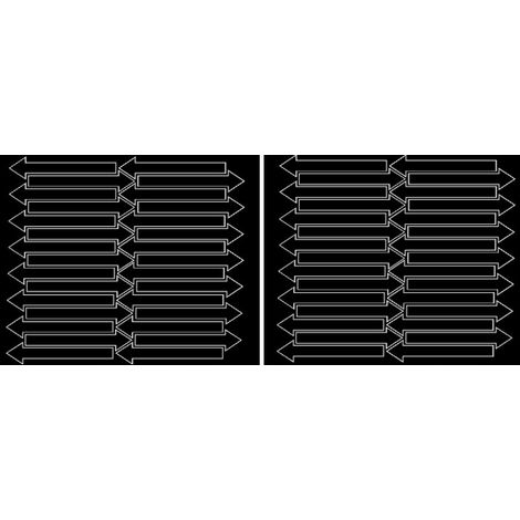 Pegatinas de flecha de 10x2cm, 60 unidades, color negro mate.