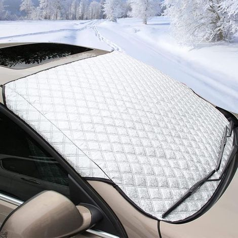 QAZQA Auto-Windschutzscheibenabdeckung, Sonnenschutz, Schneeschutz, Frostschutz, faltbar, universell, UV-beständig, Windschutzscheibenschutz für Autos, 145 x 103 cm (1/5)