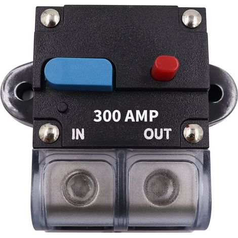 Fusible automatique 300 A - Disjoncteur automatique réinitialisable - Fusible automatique - Bouton de réinitialisation manuelle - 12-48 V CC - Pour voiture, bateau, moto, bateau (1/5)