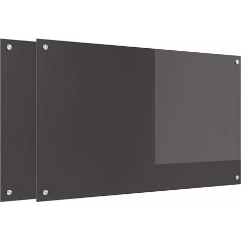 Salpicadero de cocina 2 pcs Gris oscuro 100 x 60 cm vidaXL