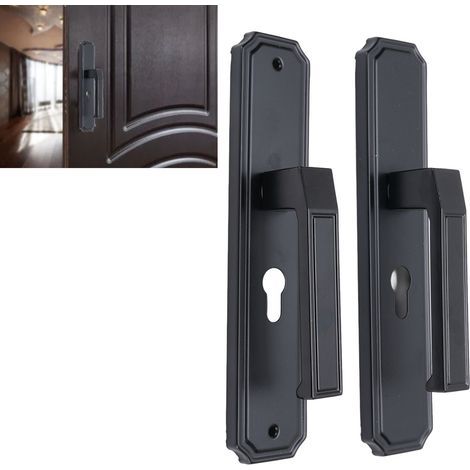 Black key-operated handle lock - for bedroom/office/hotel, easy installation, home renovation project (1/5)