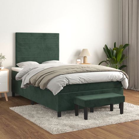 Boxspringbett mit Matratze Dunkelgrün 120x200 cm Samt vidaXL (1/5)