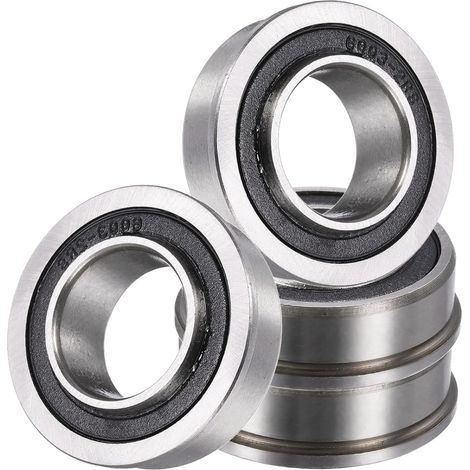 4pcs Roulement à Billes à Bride, Roulement à Billes de Précision Acier Double Joint en Caoutchouc pour Remplacement Tondeuse à Gazon Brouette Chariot, 19x35x13mm (1/5)