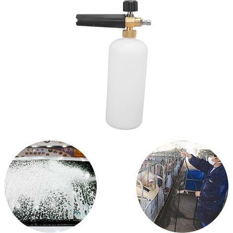 1-Liter-Hochdruckschaumtank mit G1/4-Schnellanschluss, multifunktionales Desinfektions- und Reinigungsgerät für Haus und Garten, Wasserpistole, schneeflockenförmiger Schaumtank (1/5)
