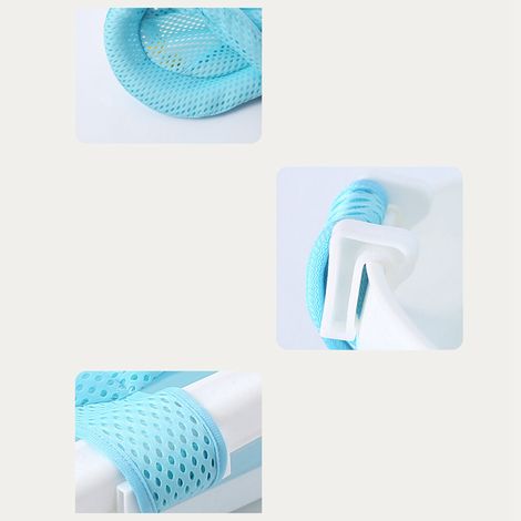 Babybadenetz, rutschfest, komfortabel, mit 5 Sicherheitsecken für Neugeborene, blau. (1/5)