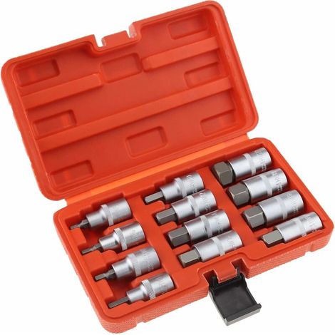 12-teiliges 1/2" CR-V verchromtes Sechskant-Schlagschrauber-Set H5 bis H22 – Länge 55 mm (1/5)