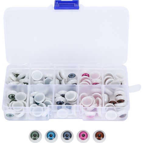 Doll Eyeballs Half Round Plastic Eyes Colorful DIY Bear Crafts Materials Halloween Accessories12MM 100Pcs (1/5)