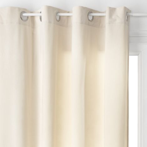Rideau d'ameublement Lilou Effet velours 140 x 260 cm Atmosphera - 1 Panneau  - Ivoire