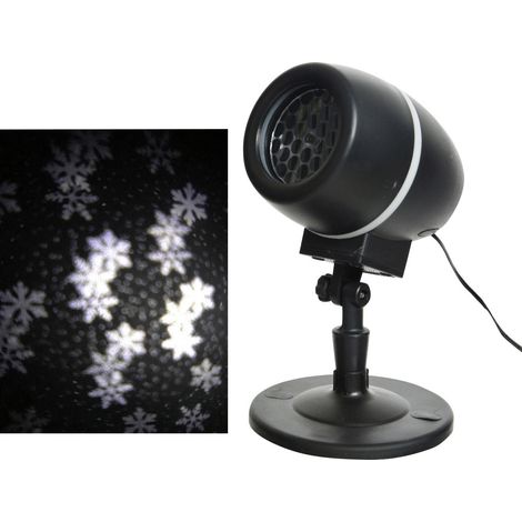 Kaemingk LED Laser Projektor Flocken kaltweiß 10 x 15 x 35 cm Weihnachtslaternen
