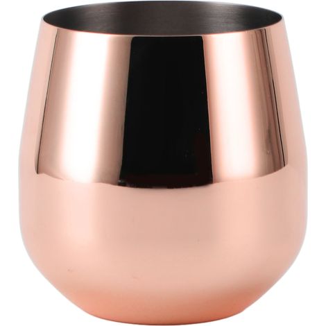 Verre à vin sans pied en acier inoxydable 304, forme œuf plaqué cuivre, incassable et portable, 550 ml (1/5)