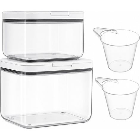 Boîtes de conservation pour farine 4,5+2,8 litres, boîte de rangement pour la cuisine, conservation de riz avec jauge, boîtes de conservation avec couvercle hermétique, récipients de stockage (1/5)