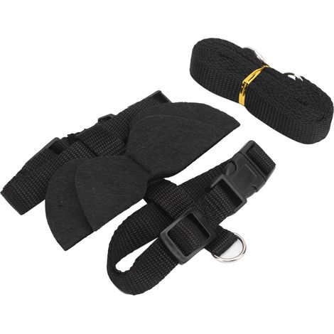 Harnais de sécurité pour lapins de compagnie, ensemble harnais de promenade et laisse avec aile pour petits animaux, aile noire, taille S (1/5)